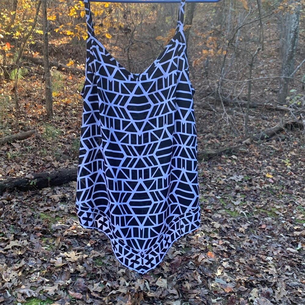 Black and White Patterned Tank Top